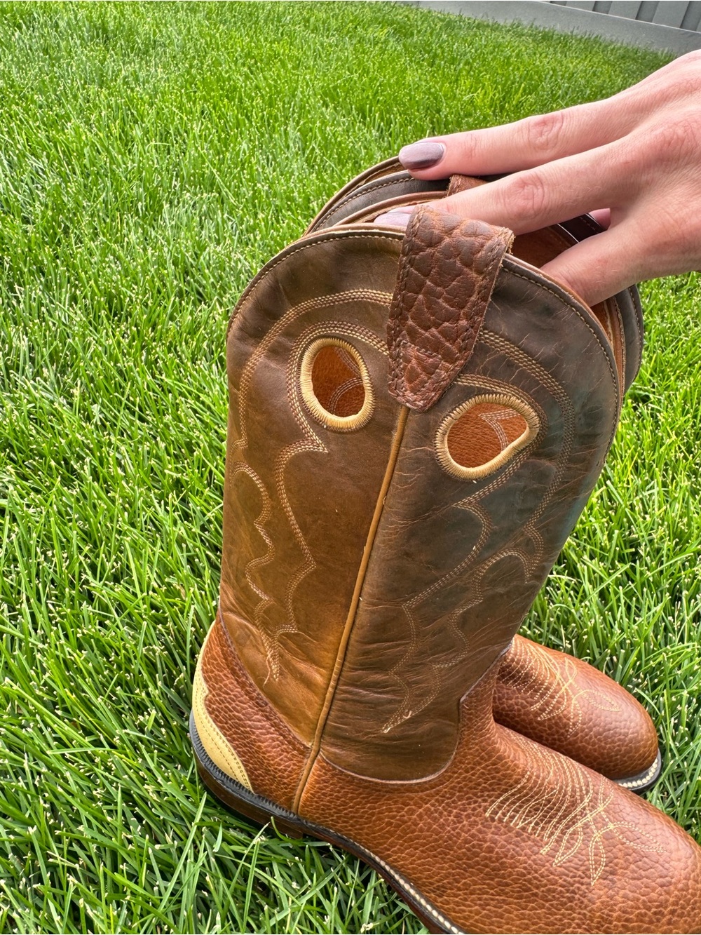 Boulet Rodeo Collection Women’s 7.5 C Leather Cowboy Boots - Picture 12 of 14